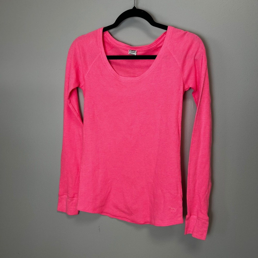 Pink Victoria‎ secret y2k thermal long sleeve round neck flattering top